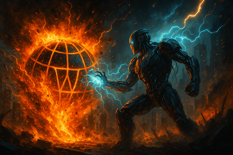 تصویر مفهومی از هوش مصنوعی و اینترنت در حال تغییر