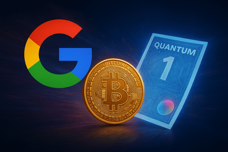 نماد گوگل و فناوری پول کوانتومی در حال کنار زدن بلاک‌چین